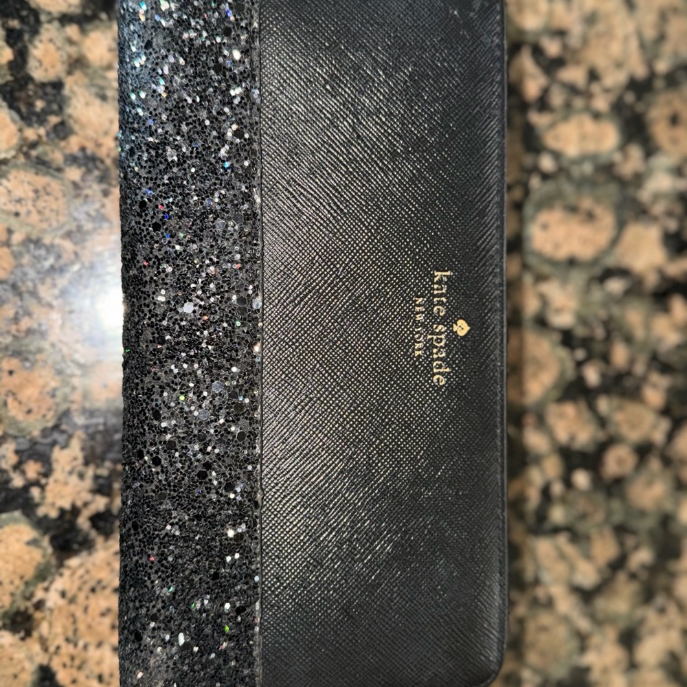 Kate Spade Black Glittery Evening Clutch